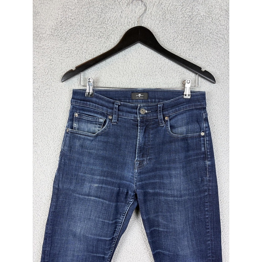 7 For All Mankind Slimmy Jeans Mens 30x27 Blue Slim Straight Stretch J5TMA